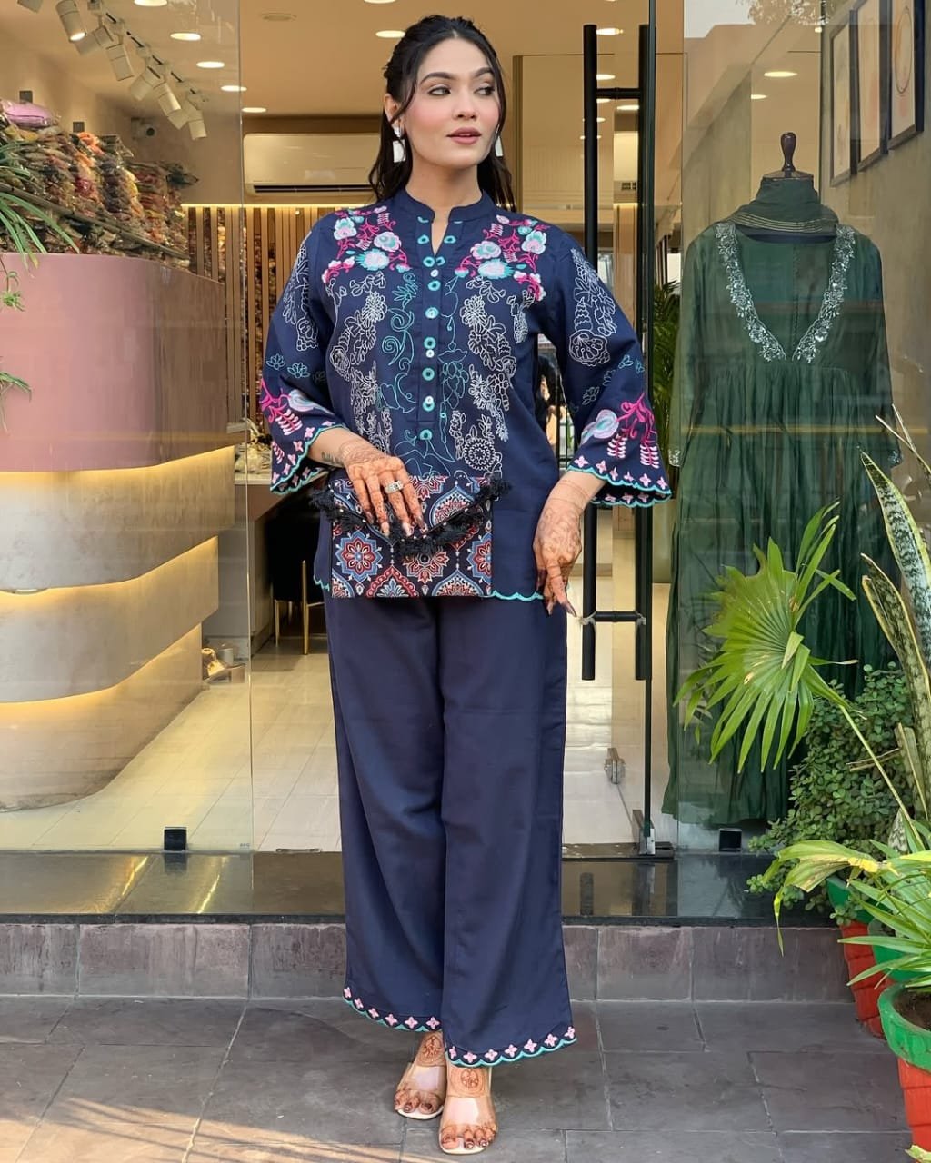 Cotton Embroidered Summer Coord Set with Pockets